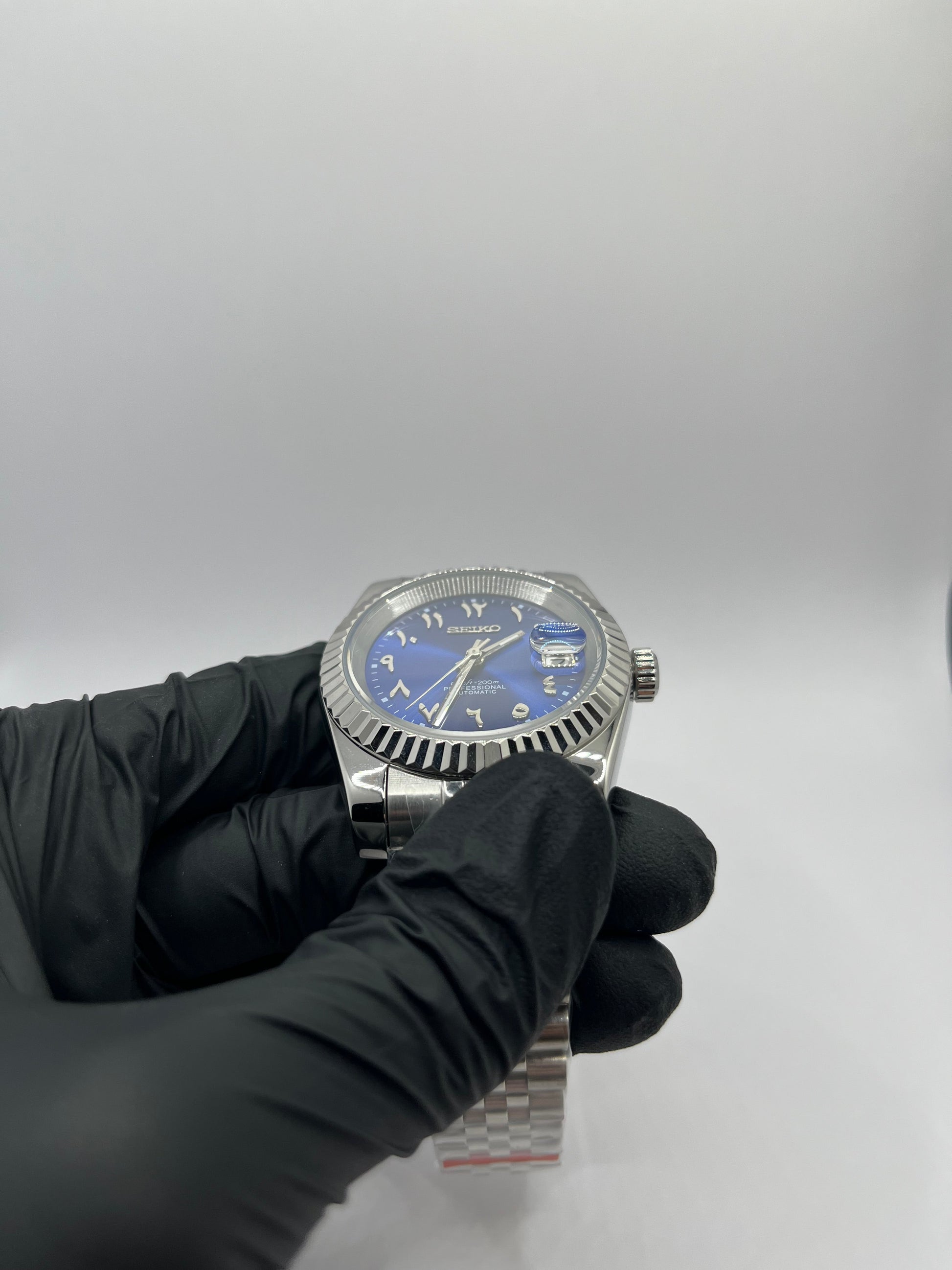Date Just Arabic Dial Bleu Valtik