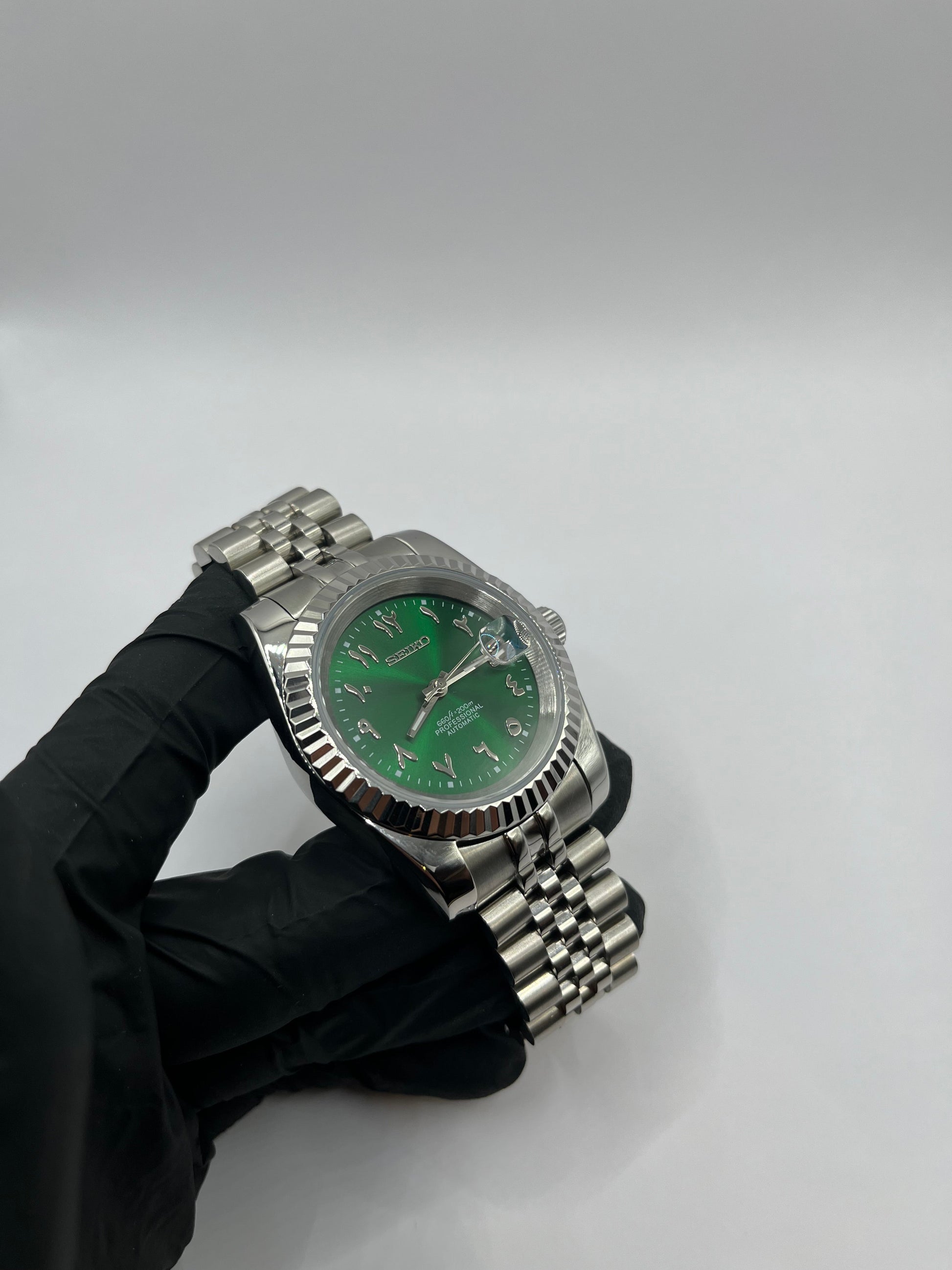 Date Just Arabic Dial Verte Valtik