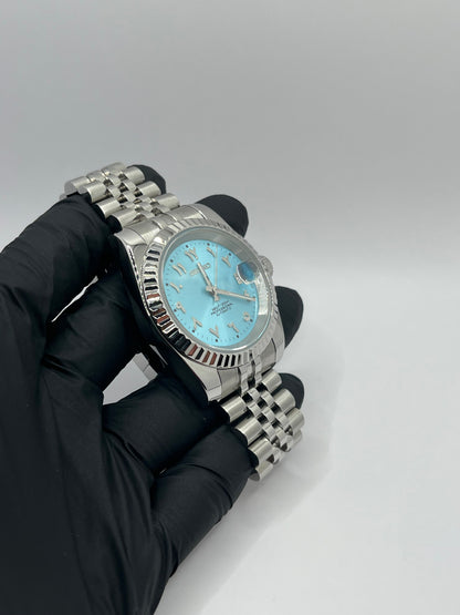 Date Just Arabic Dial Bleu Ciel Valtik