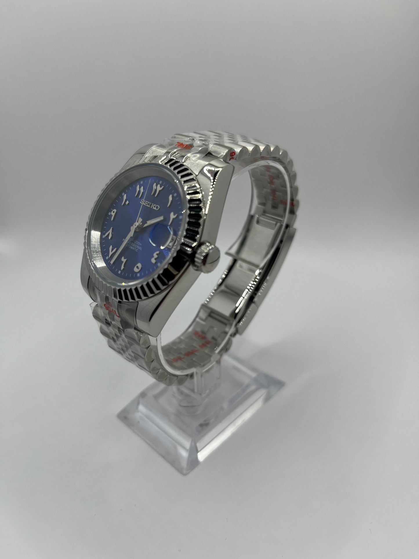 Date Just Arabic Dial Bleu Valtik