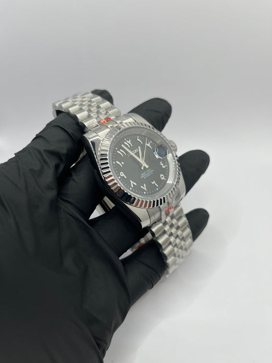 Date Just Arabic Dial Noire Valtik