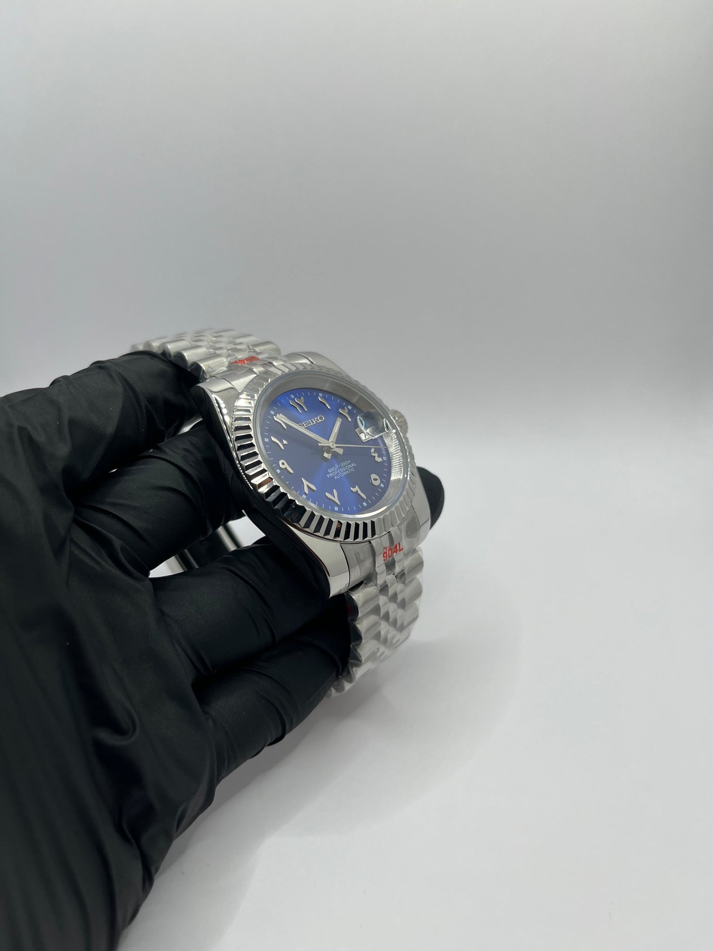 Date Just Arabic Dial Bleu Valtik
