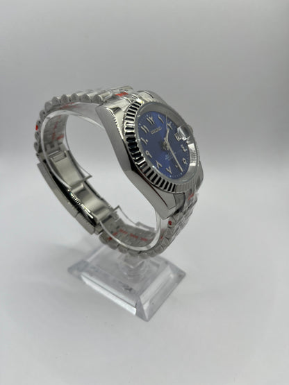 Date Just Arabic Dial Bleu Valtik