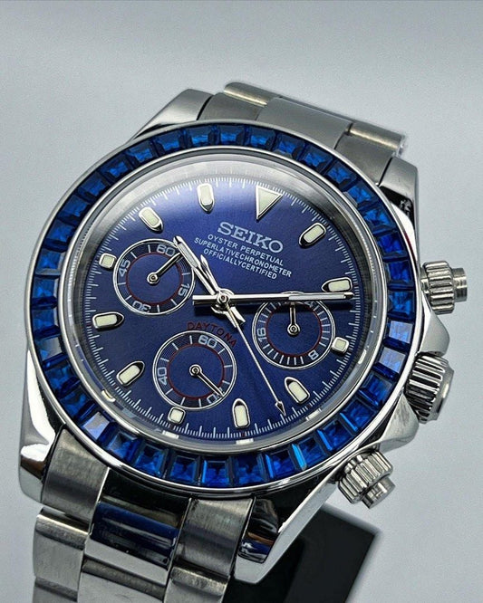 Seiko Mod Daytona Zircon Bleue Valtik