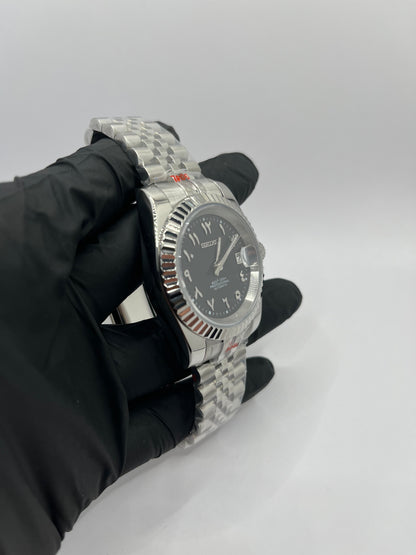 Date Just Arabic Dial Noire Valtik