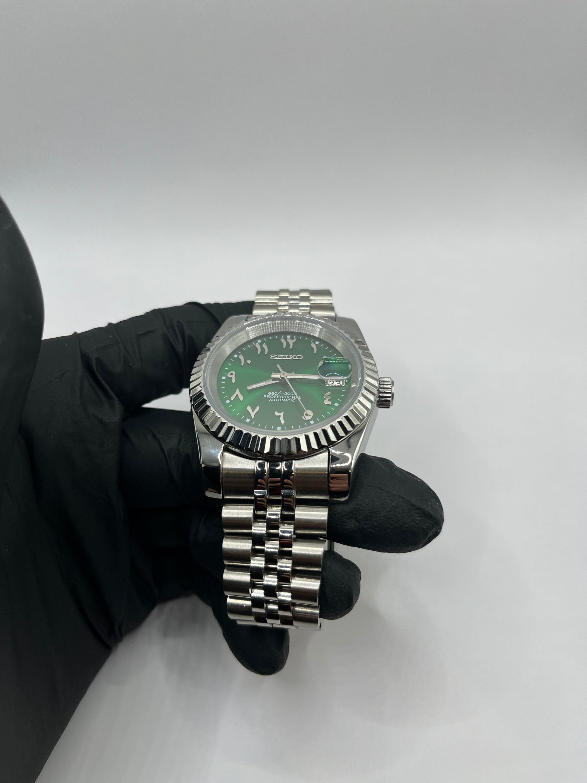 Date Just Arabic Dial Verte Valtik